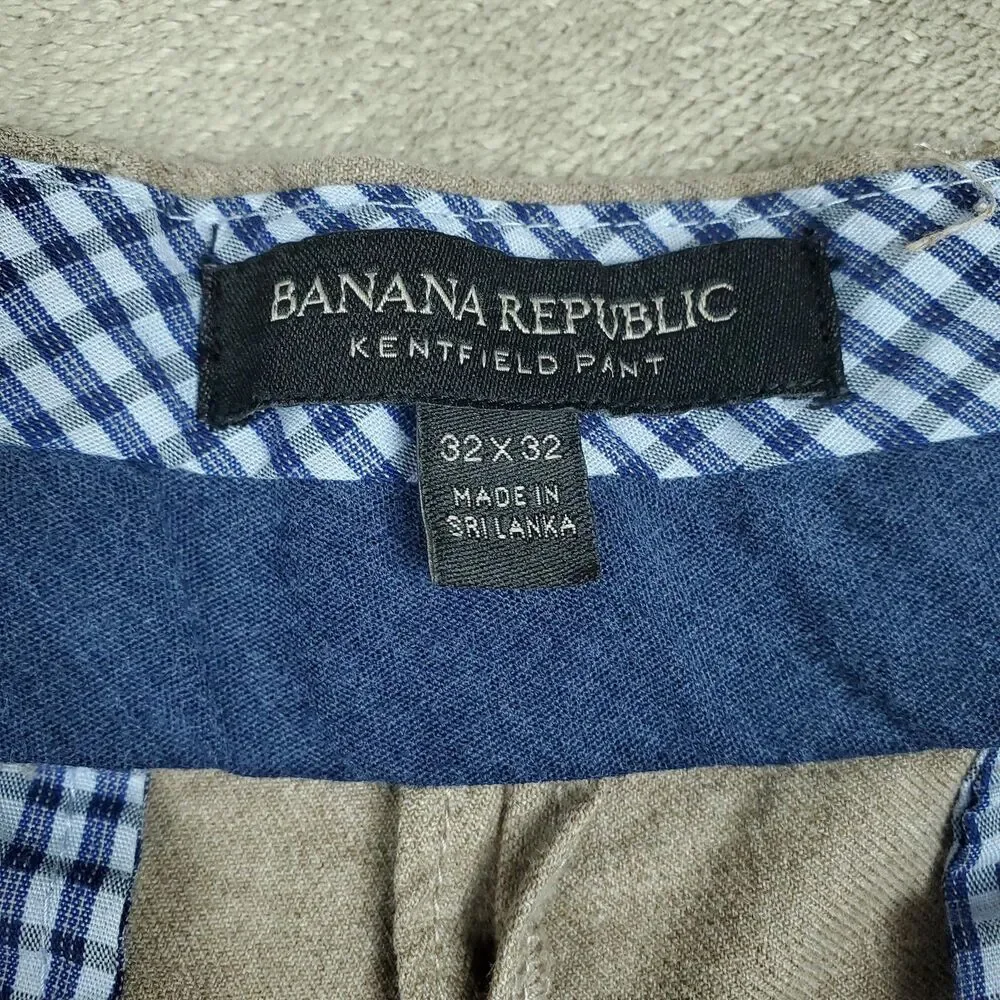 Banana Republic Kentfield Pants Mens 32x32 Beige Slim Fit 100% Cotton Chino